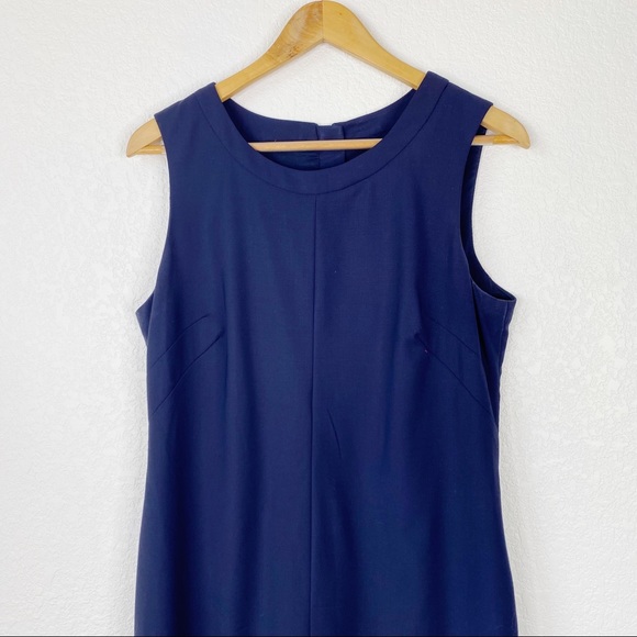 Pink Tartan Blue Wool Blend Sheath Dress - Picture 2 of 7